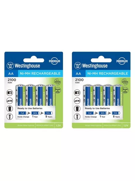 аккумуляторы Westinghouse 2100 mAh  R6/AA 8шт. 