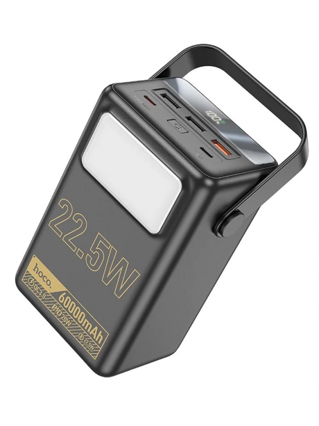 внешний аккумулятор со светильником Hoco J110 Powerful 22.5W compatible power bank(60000mAh) black
