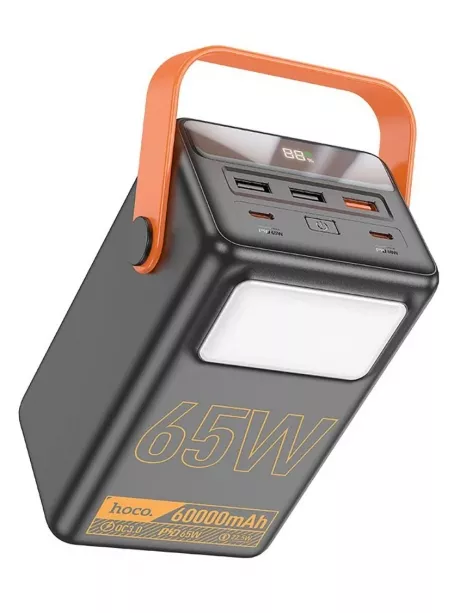 внешний аккумулятор со светильником Hoco J110A Powerful PD65 compatible power bank(60000mAh) black