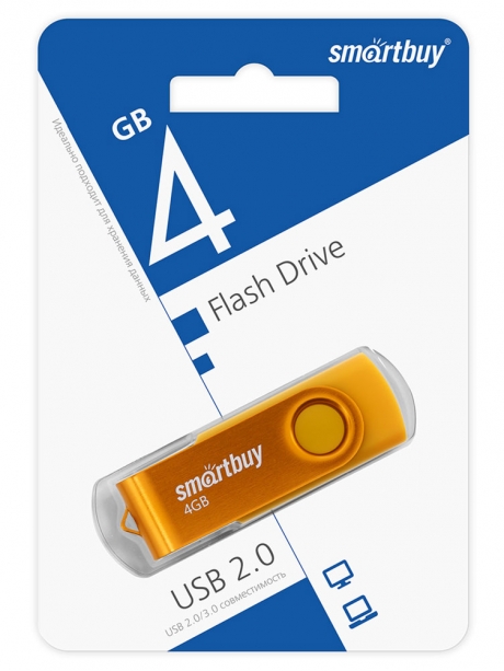 флешка USB SmartBuy Twist 4Gb yellow