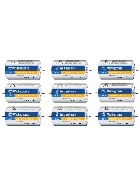 литиевые промышленные батарейки Westinghouse ER 34615Y (D) axial wires 9шт. 