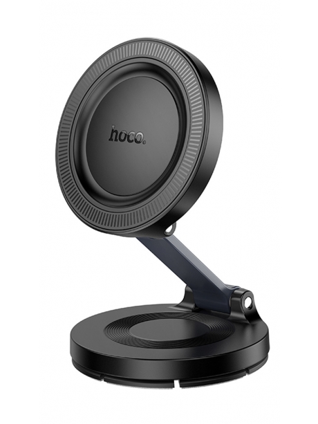 магнитный держатель MagSafe Hoco H61 Show folding ring magnetic car holder (dashboard) black/metal gray
