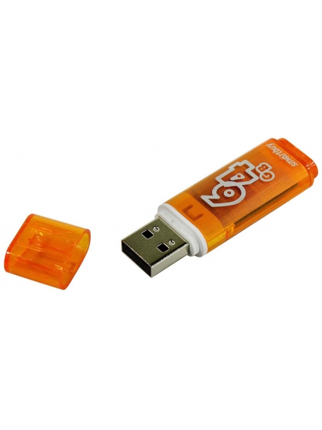флешка USB SmartBuy Glossy series 64Gb orange