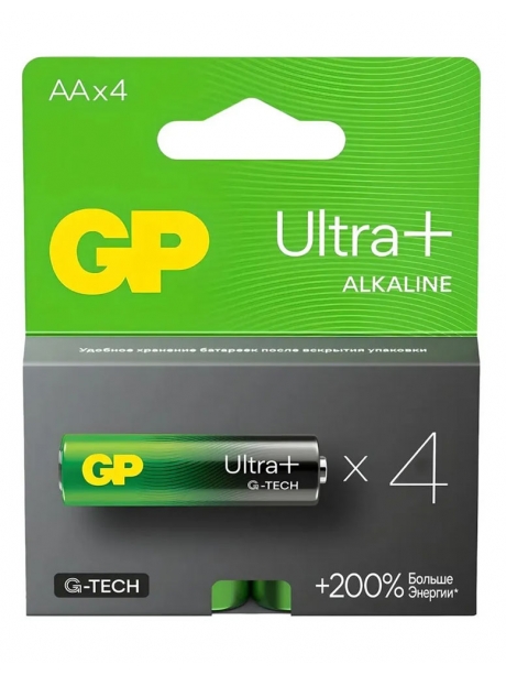 алкалиновая батарейка GP Ultra Plus G-tech LR6/AA-4BL 