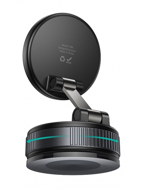 магнитный держатель на присоске Hoco H86 Dragon manual suction cup magnetic holder(universal) black/metal gray