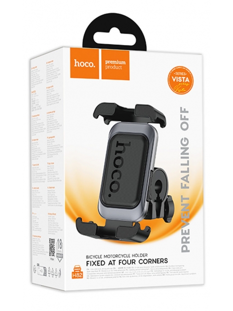 держатель на руль велосипеда или мотоцикла Hoco H82 Vista bicycle Motorcycle Universal holder black metal gray