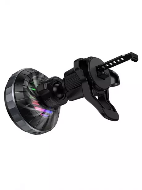 держатель на решетку с беспроводной зарядкой Hoco HW37 Craft QI2.2 magnetic wireless fast charging car holder black