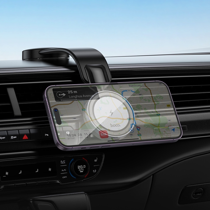 держатель Hoco HW29 Totem ring magnetic wireless fast charging car holder