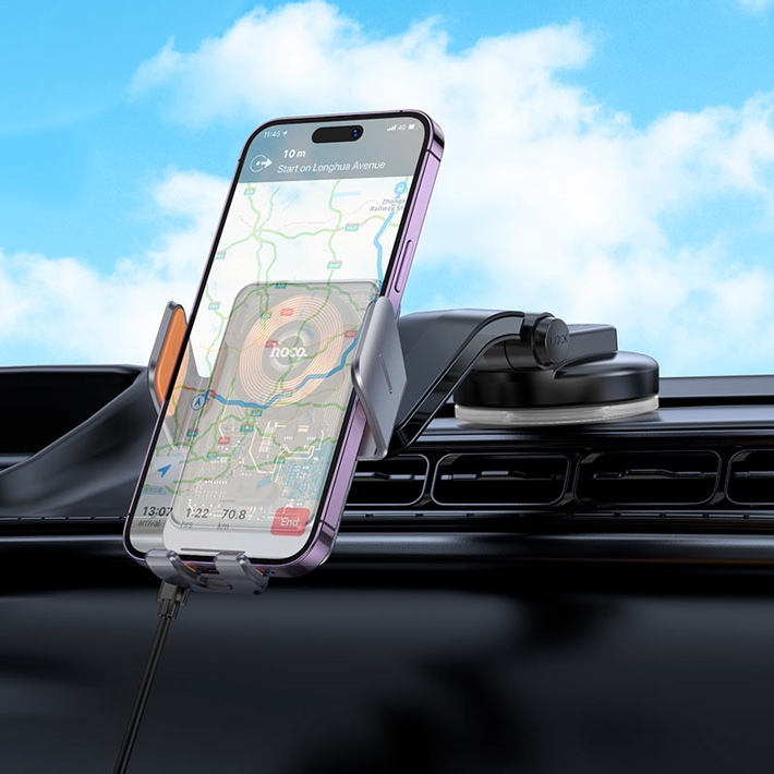 держатель Hoco HW8 Transparent Discovery Edition wireless fast charging holder