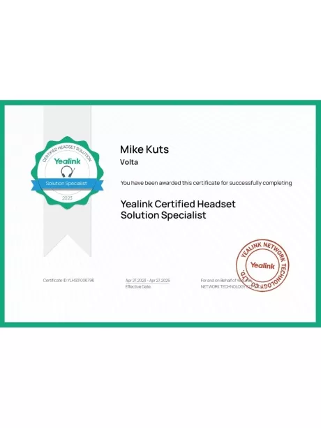 профессиональная QD/RJ9 гарнитура Yealink YHS34 Mono 